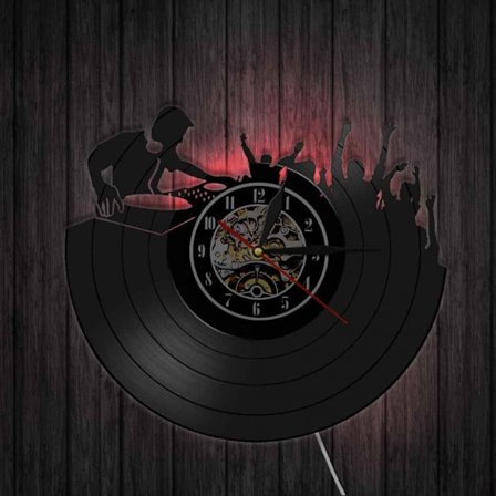 Musik Vinyl Plade Væg Ur - Nusic Koncert LED Lys Væg Ur - Vinyl Ur - Stue Væg Dekoration - Unikke Gaver til Musikelskere