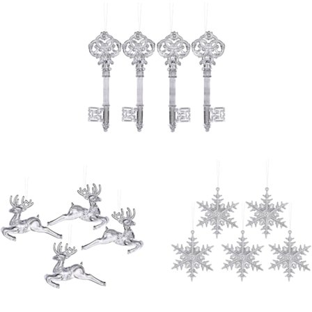 3 st julgransdekorationer Jul transparent snöflinga e