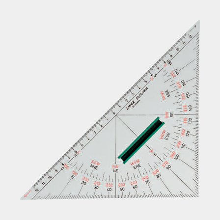 Protractor / nautical triangle Linex 2800MRH, 280 mm, two-colour print, with handle