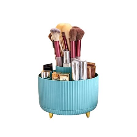 360° Roterande Sminkborsteorganisatör Med Lock