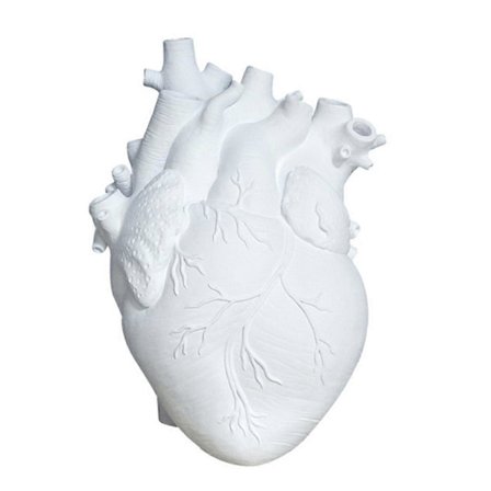 Anatomisk Hjerte Vase Resin Blomsterpotte Hjerteformet Vase Benkeplate Skrivebordspynt Bord Skrivebord Blomstervase Dekor, Hvit