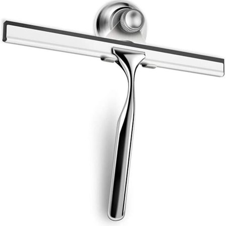 Duschskrapa 26x15 cm blank badrumsskrapa Turbo Fix-montering utan borrning Rostfritt stål Odipie