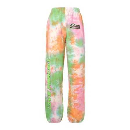 Chiara Ferragni Collection, Tie-Dye Sweatpants With Patch Groen, Dames, Maat:S,Bedrukt