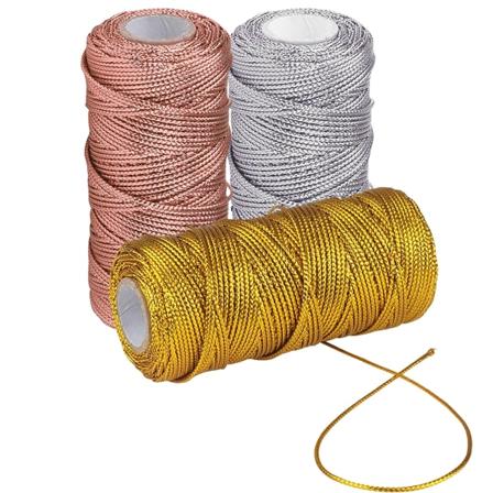 3 rullar metalliska elastiska snören stretchband metalliska