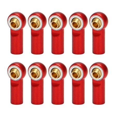 10 stk M3 Kuleledd Link Bar Stangforseglinger Kulehode Styrestagende For 1/10 Rc Lastebil Bil Truck Buggy Rød