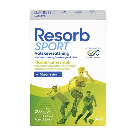 Resorb Sport Fläder-Limesmak 20 st brustabletter