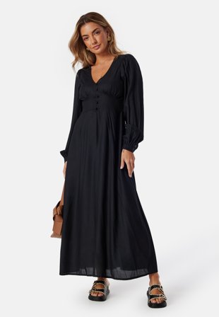 BUBBLEROOM Viscose V-neck Maxi Dress Klær