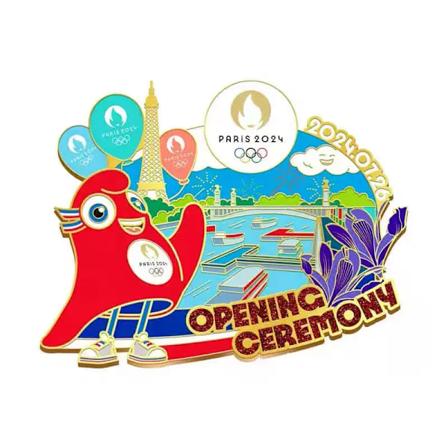 2024 Frankrike Paris OS Souvenir Begränsad Utgåva Badge Öppnings- och Avslutningsceremoni Trendig Samlarobjekt STYLE 1