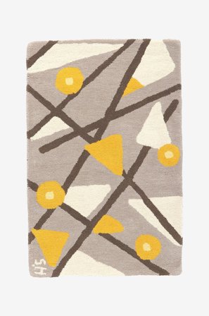 InHouse Group - Ullmatta Geometry Small - Harmaa - Villamatot - 60X90 - - Homeroom