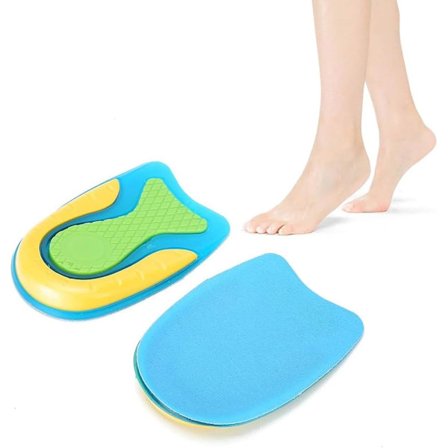 1 par hälsporre inläggssulor, hälkuddar, gel hälkuddar, ortopediska gel inläggssulor, gel inläggssulor för plantar fasciit lindring
