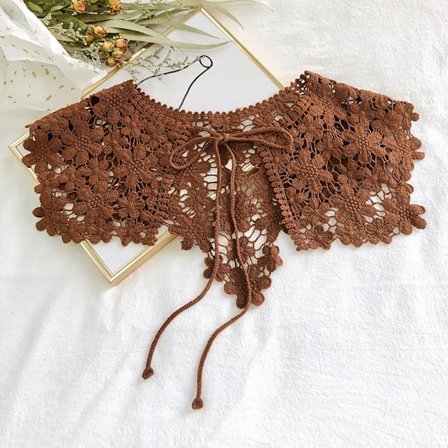 Spets Tyg Halsring Fake Collar CARAMEL