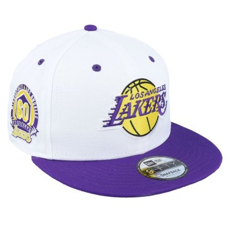 New Era - NBA Vit snapback Keps - Los Angeles Lakers Crown Patch 9FIFTY White/True Purple Snapback @ Hatstore