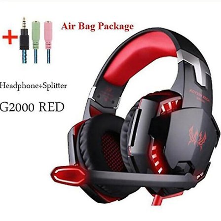 Gaming-headset med brusreducering, dynamisk sensorisk, Hi-Fi-hörlurar, mjukt minnesskum, LED RGB-ljus för PC, bärbar dator, Mac50mm Spe