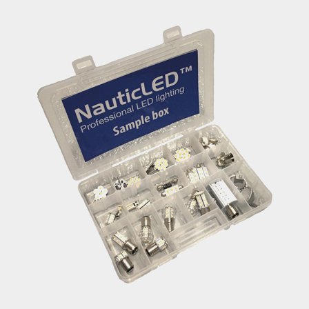 Sortimento NauticLED Sample Box, com 36 lâmpadas LED + adaptadores