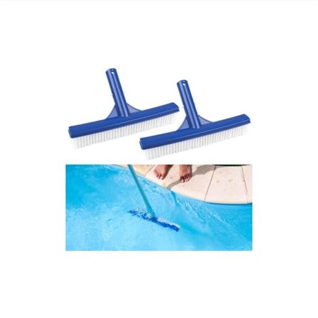 2 st Blå Vita Simbassängrengöringsborsthuvuden 20.57.4cm 10 tum Plastbassängborste Bassängväggsborsthuvud för Damm Spa