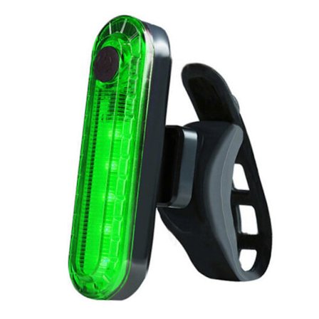 LED-pyörän takavalo USB Ladattava Pyörän Takavalo Vedenpitävä Pyörävalo 4 Tilalla Yöpyöräilyyn [DB] Vihreä OPP-pussi