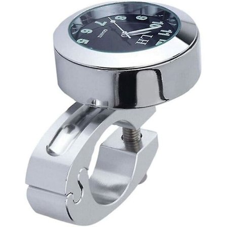 Flkwoh Motorcykelstyre Klocka Mini Motorcykel Klocka Motorcykeltillbehör Styrfäste Digital Klocka 7/8 Vattentät (Silver){HH}