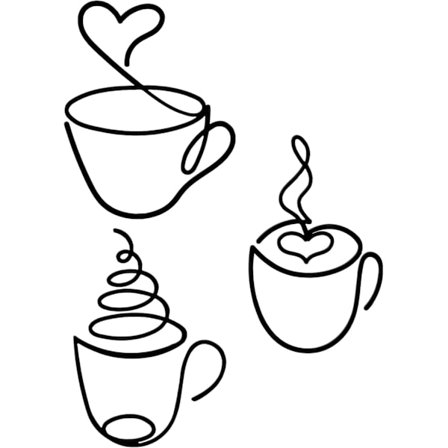 3-delad kaffekopp i metallväggkonst trådkaffe katt skylt trådvägg