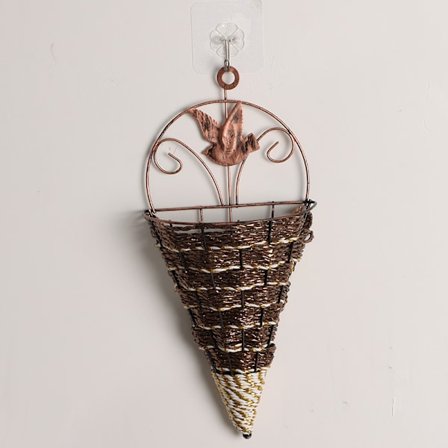 Naturlig rotting hängande blomkorg kruka trädgård rotting dekor vägg planter växt hem korg hängande kruka planter rotting vas låda hängande planter (
