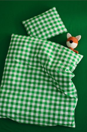 Jotex - Mini Sengesett 70x80 Cm Limegrønn/naturhvit - LAUREN - Kjøp Sengesett til barn hos Jotex