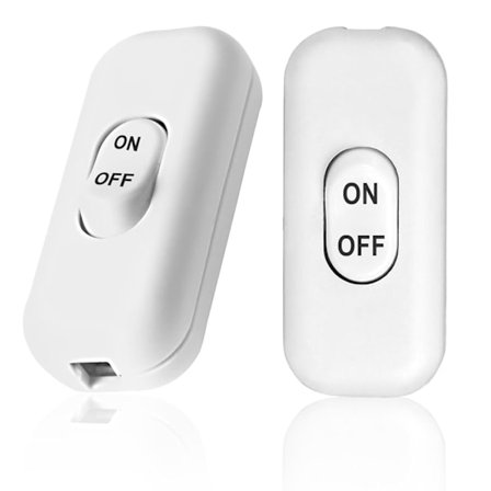 Pakke med nattbordslampebryter, svart bryter, 6A 250V dobbelpolet bryter, mini vippebryter for små apparater, nattbordslampe