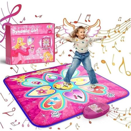 Lasten suosituin tanssimatto - 7 pelitilaa, 10 haastetasoa, 10 sisäänrakennettua kappaletta ja LED-valot, Tanssimatto musiikilla ja LED-valoilla