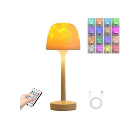 RippleGlow Dual-Mode Ambient Lamp – 16 värin RGB LED-vesiaaltoheijastusvalo