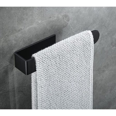 Handdukshållare Handduksring Självhäftande Handduksstång för Badrum, Rostfritt Stål (liten, svart)