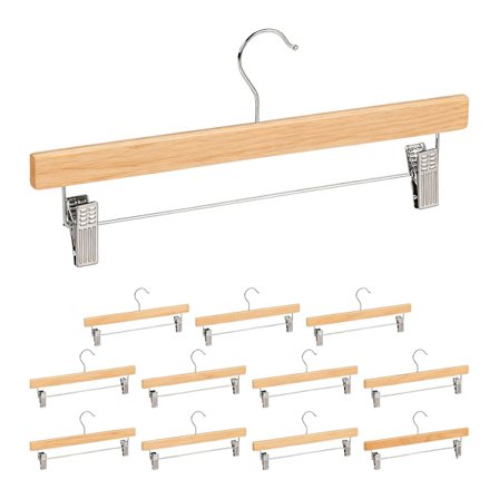 Træbuksebøjler med klemmer, sæt med 12