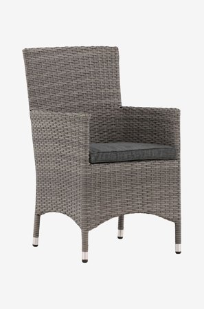 Venture Home - Malin, stol med armlæn, 2-pak - Grå - Spisestole - Fra Homeroom