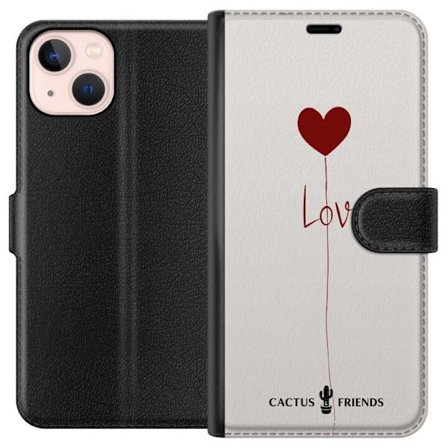 Yhteensopiva Lompakkokotelo Apple Apple iPhone 13 Cactus and Friends - Love Balloon Minimal