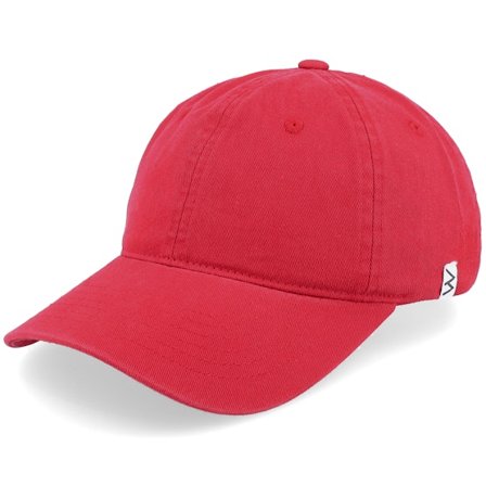 Wei - Červená unconstructed Kšiltovka - Wai Washed Red Mom Cap @ Hatstore
