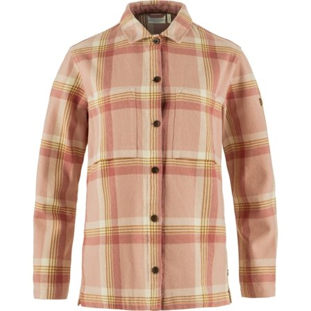 Fjällräven Dam's Singi Flannel Overshirt in Chalk Rose/Dusty Rose | Size: 2XS, Eko bomull