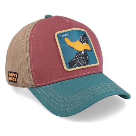 Capslab - Rouge trucker Casquette - Looney Tunes Daffy Duck Brown/Burgundy/Dark Green Trucker @ Hatstore