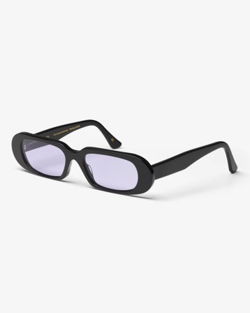 Sunglass 09 - Deep Black Solid - Lavender - One Size