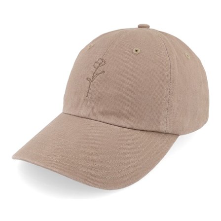 Iconic - Beige Unconstructed Cap - Flower R55 Solid Driftwood Dad Cap @ Hatstore