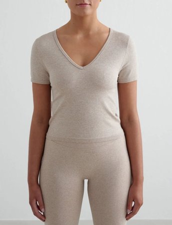 aim ́n Shape Seamless Short Sleeve - Beige - L