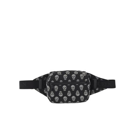 Alexander McQueen, Skulls Print Belt Bag Czarny, Mężczyzna, Rozmiar: ONE Size