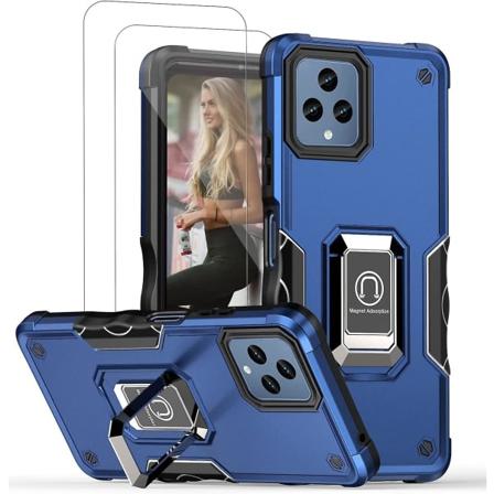 Deksel for T-Mobile Revvl 6 5G & 2 stk herdet glass skjermbeskyttelse Dobbeltlags Helkropp Robust Beskyttelse Støtsikker Hardt beskyttelse Heavy Duty 