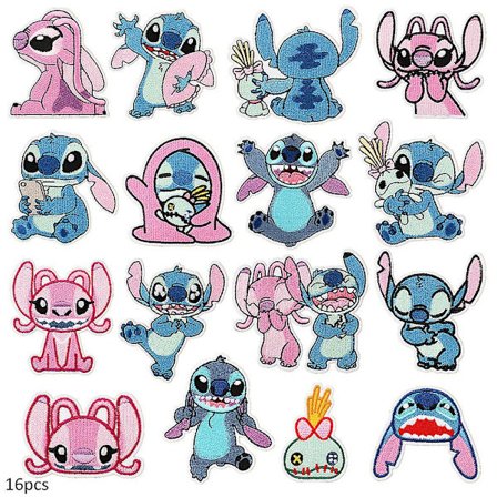 Jern-på-lapper, 16 stk. Broderte lapper, DIY Applikasjon Reparasjonslapp, Sy-på/Jern-på-lapper for Jakke, Bukser, Jeans, Ryggsekk, Klær