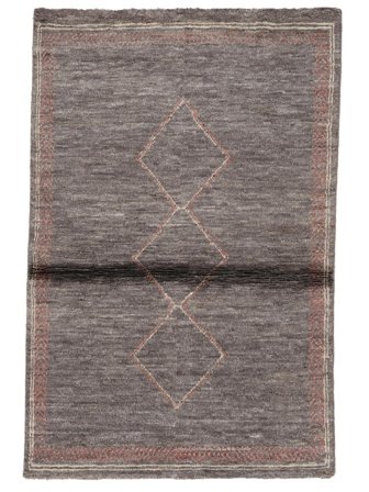 Tkany Ręcznie Berber Style Dywan 98X149 Wełniany Brunatny/Czarny Mały