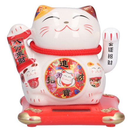 Keramisk velkomstkat til rigdom - Dekoration til skrivebord - Lykkekat til hjem, butik, forretning - Gave - Type 1