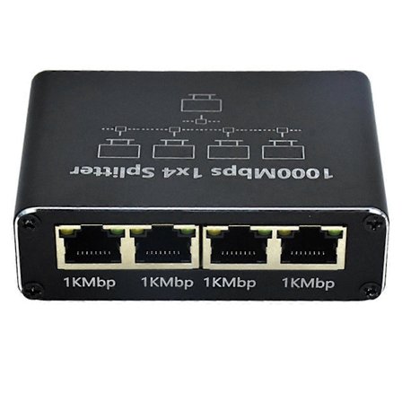 Gigabit Netværkssplitter 1-Til-4 Netværkskabel Splitter RJ45 Netværksport Ethernet Splitter Egnet