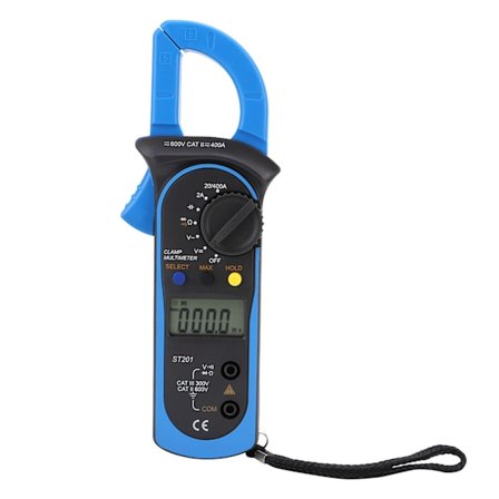 ST201 Automatisk Digitalt Strømtang Multimeter DC/AC Spenning Diode Tester (Blå)