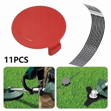 Kompatibel med Bosch AFS 23-37 Trimmer 10 STK. Trimmerlinje til plæneklipper + 1 STK. Klippedæksel {HH}