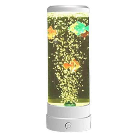 Bobletube Lampe med Fisk Fiske Nattelys Akvarium Lampe Bobletube Lampe Fargeskiftende Realistisk Bobletube Lampe for Cafe