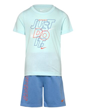 Ks-Knit Short Set Blue Nike