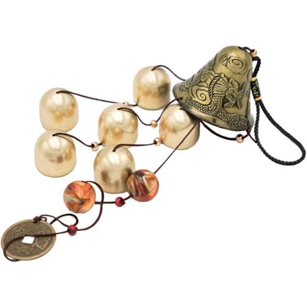 Lykkebringende Vindklokker Feng Shui Klokke for God Lykke Hjem Hage Patio Hengende Dekorasjon Gave (6 Klokker)