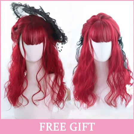 Lång Ombre Färgglad Syntetisk Cosplay Lolita Harajuku Peruk Med B