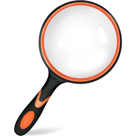100mm læseforstørrelsesglas stort bærbart 10x forstørrelse med skridsikkert blødt gummihåndtag 100mm diameter til læsning af bøger ægte glas til 